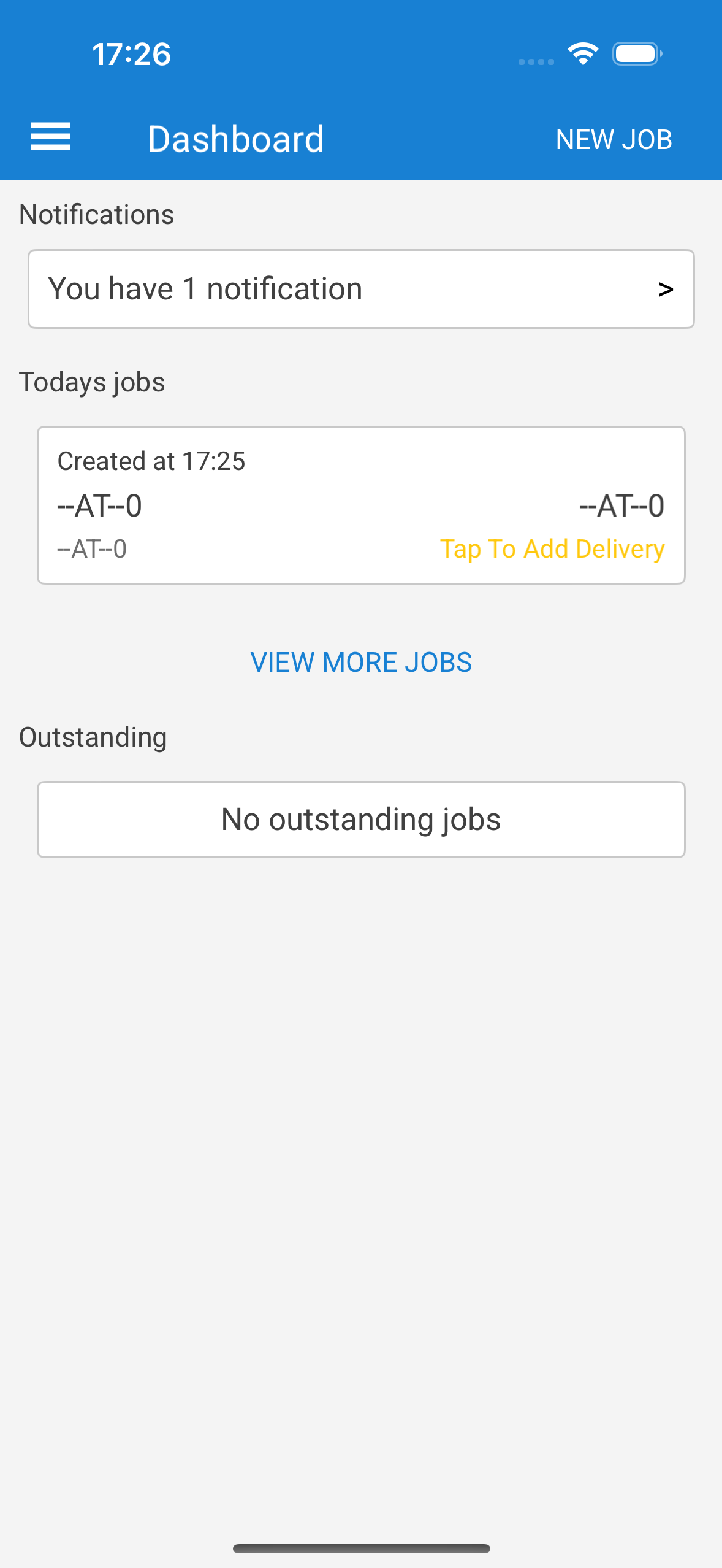 Pocpod dashboard on iOS