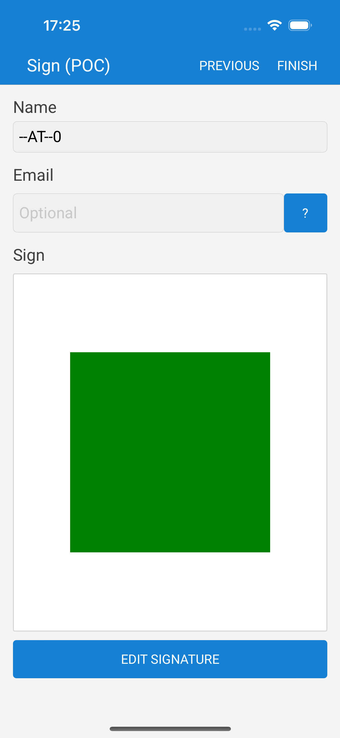 Customer sign-off on iOS