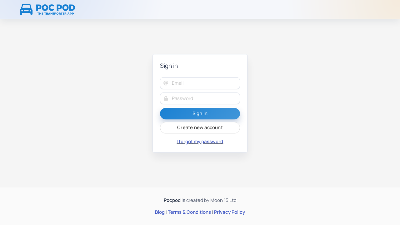 Portal sign-in screen