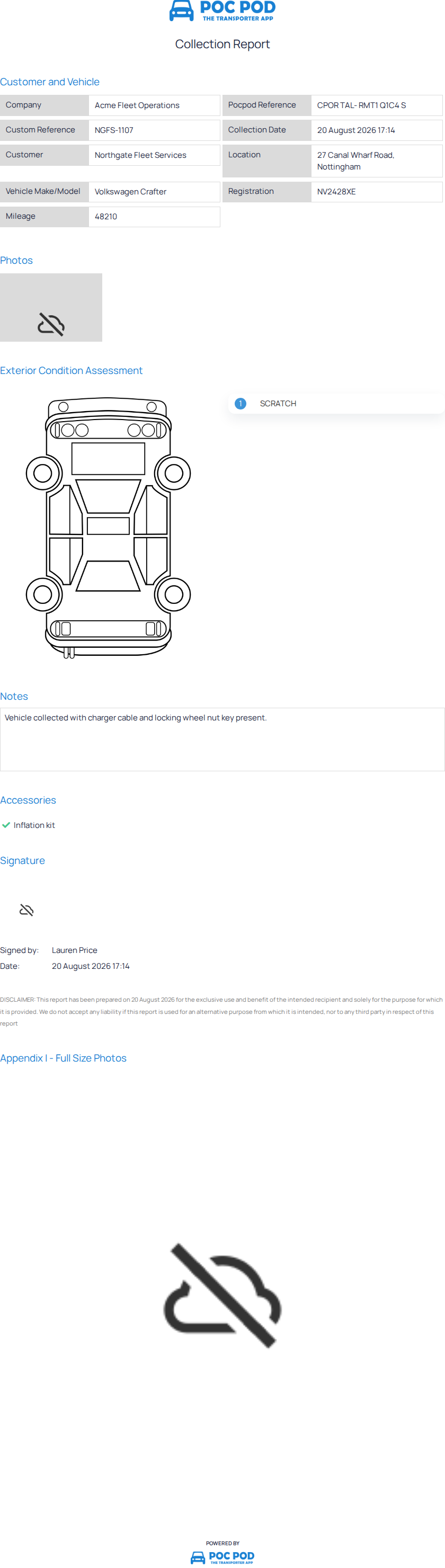 Proof-backed report preview